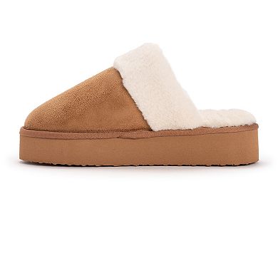 Women's MUK LUKS Microsuede Platform Scuff Slippers