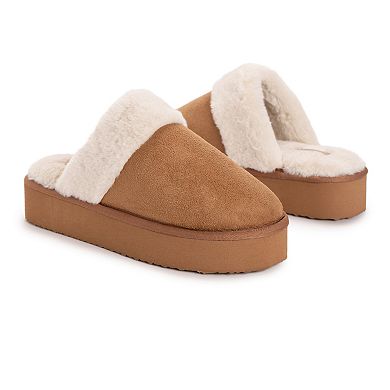 Women's MUK LUKS Microsuede Platform Scuff Slippers