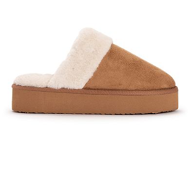 Women's MUK LUKS Microsuede Platform Scuff Slippers