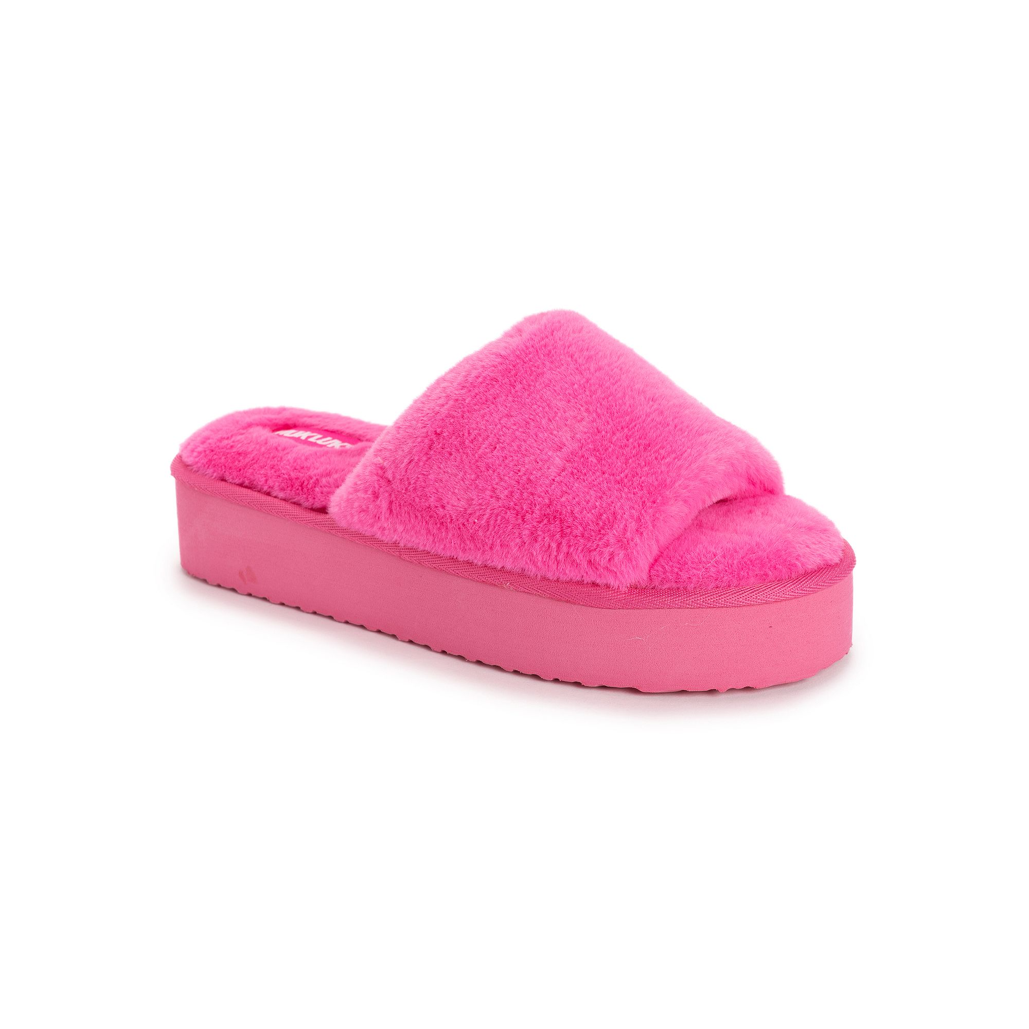 Womens MUK LUKS Platform Slide Slippers, Size: Small, Pink