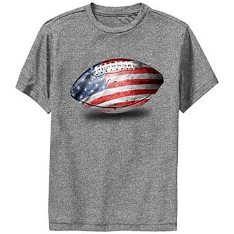 Boys USA Flag Print Football Performance Graphic Tee