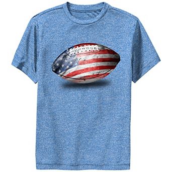 Boys USA Flag Print Football Performance Graphic Tee