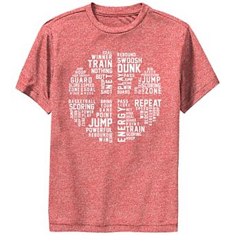 Boys Basketball Shaped Text Performance Graphic Tee