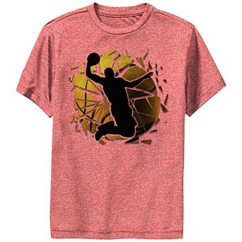 Boys Basketball Player In Action Performance Graphic Tee