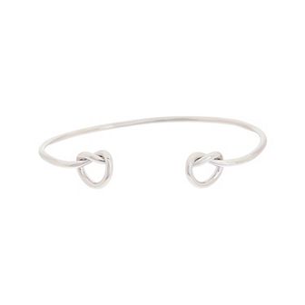 Juvell 18k White Gold Plated Knot Ends Cuff Bracelet