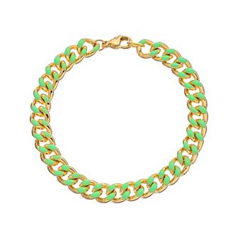 Juvell 18K Gold Plated Green Accent Bracelet