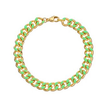 Juvell 18K Gold Plated Green Accent Bracelet