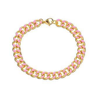 Juvell 18K Gold Plated Pink Accent Bracelet