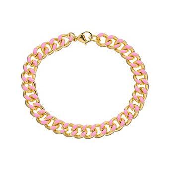 Juvell 18K Gold Plated Pink Accent Bracelet