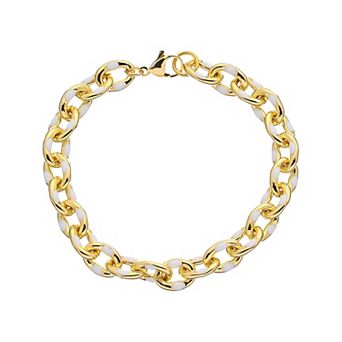 Juvell 18K Gold Plated White Accent Bracelet