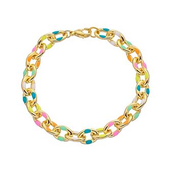Juvell 18K Gold Plated Multi-Color Accent Bracelet
