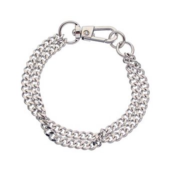 Juvell 18k White Gold Plated Cubic Zirconia Double-Chain Bracelet