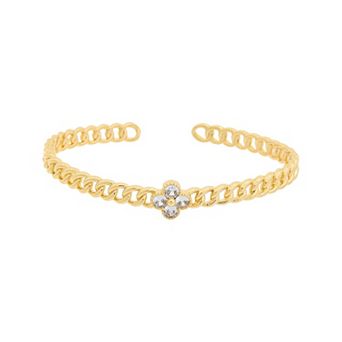 Juvell 18k Gold Plated Cubic Zirconia Bangle Bracelet