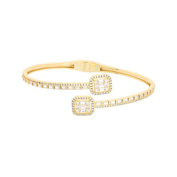 Juvell 18k Gold Plated Cubic Zirconia Bangle Bracelet