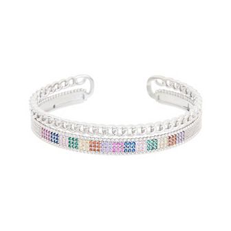 Juvell 18k Gold Plated Cubic Zirconia Bangle Bracelet