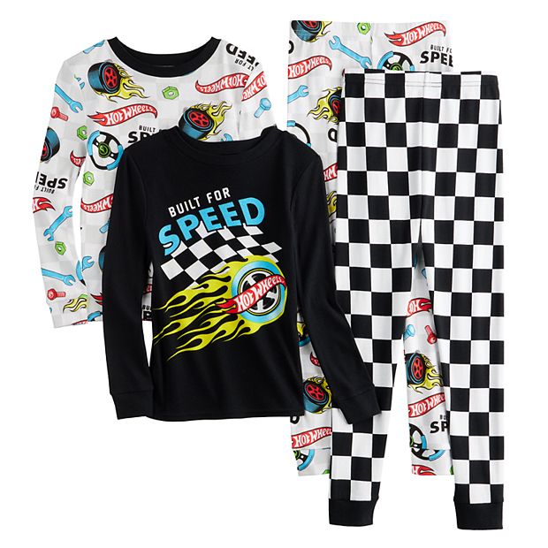 Boys 4 10 Hot Wheels 4 Piece Pajama Set