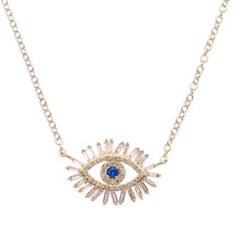 Juvell 18k Gold Plated Cubic Zirconia Eye Necklace
