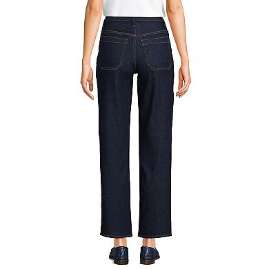 Women's Lands' End High-Rise Utility Cargo Ankle Jeans