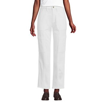 Women's Lands' End High-Rise Utility Cargo Ankle Jeans