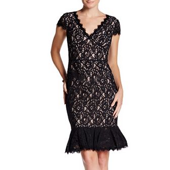 Women's Focus By Shani Short Sleeve Lace Sheath Dress