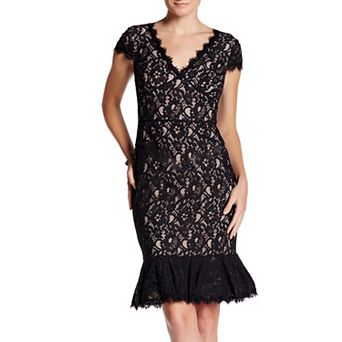 Women's Focus By Shani Short Sleeve Lace Sheath Dress