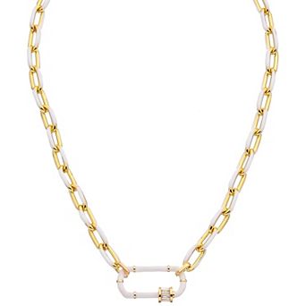 Juvell 18k Gold Plated White Accent Cubic Zirconia Necklace
