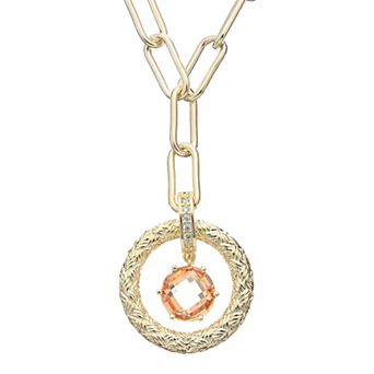 Juvell 18k Gold Plated Citrine Necklace