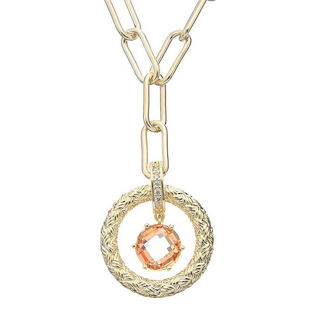 Juvell 18k Gold Plated Citrine Necklace