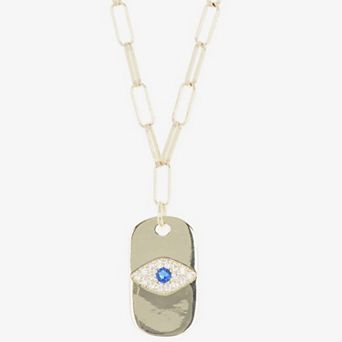 Juvell 18k Gold Plated Cubic Zirconia Evil Eye Necklace