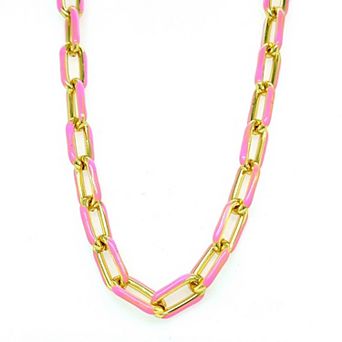Juvell 18k Gold Plated Pink Accent Necklace