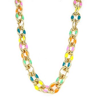 Juvell 18k Gold Plated Multi-Color Accent Necklace