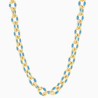 Juvell 18K Gold Plated Blue Accent Necklace