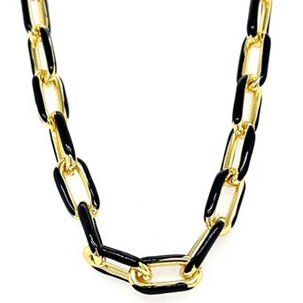 Juvell 18K Gold Plated Black Accent Necklace
