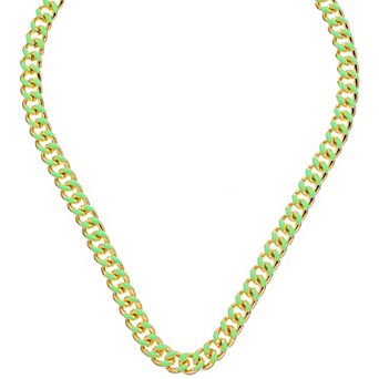 Juvell 18K Gold Plated Green Accent Necklace