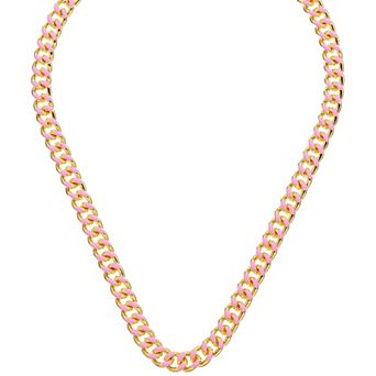 Juvell 18K Gold Plated Pink Accent Necklace