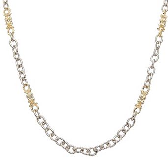 Juvell 18k Gold Plated Two Tone Cubic Zirconia Necklace