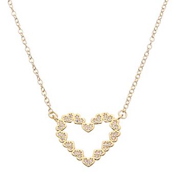 Juvell 18K Gold Plated Cubic Zirconia Heart Necklace