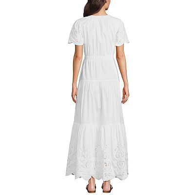 Women's Lands' End Tiered Eyelet Maxi Dress