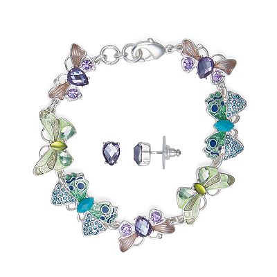Napier Butterfly Bracelet Stud Earring Set