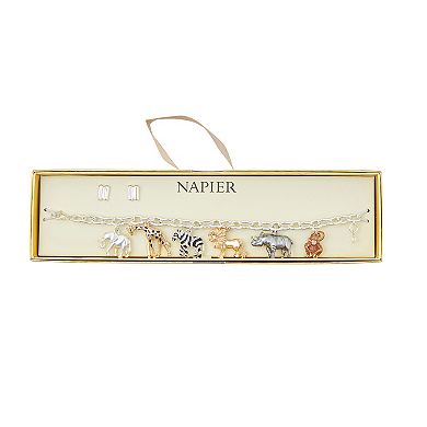 Napier Safari Bracelet & Stud Earring Set