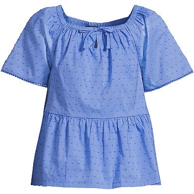 Girls 2-16 Lands' End Flutter Sleeve Tiered Peasant Top