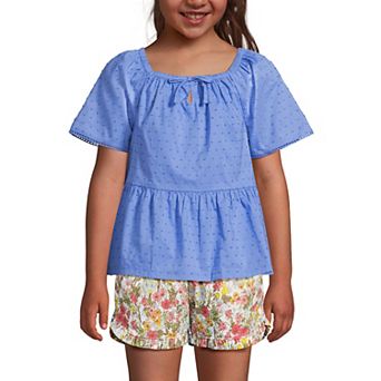 Girls 2-16 Lands' End Flutter Sleeve Tiered Peasant Top