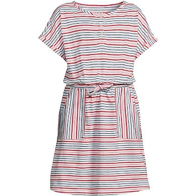 Girls 2-16 Lands' End Short Sleeve Henley Jersey Dress