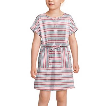 Girls 2-16 Lands' End Short Sleeve Henley Jersey Dress