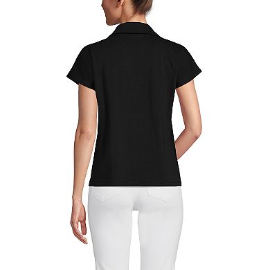 Women's Lands' End Johnny Collar Short Sleeve Polo