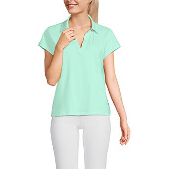 Women's Lands' End Johnny Collar Short Sleeve Polo