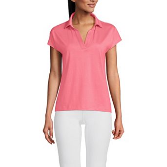 Women's Lands' End Johnny Collar Short Sleeve Polo