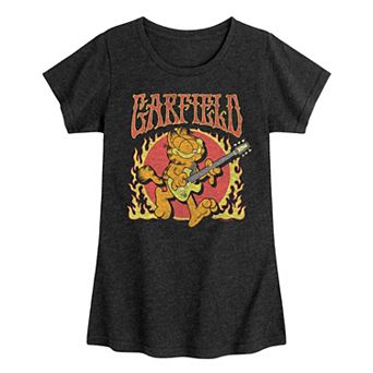 Girls 7-16 Garfield Rock Flames Tee