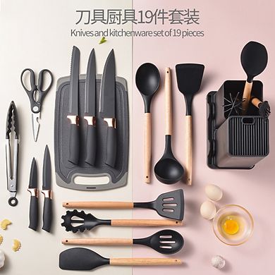 Silicone Cooking Utensils Set - Heat Resistant Kitchen Utensils, 19 Pieces Kitchen Utensil Set