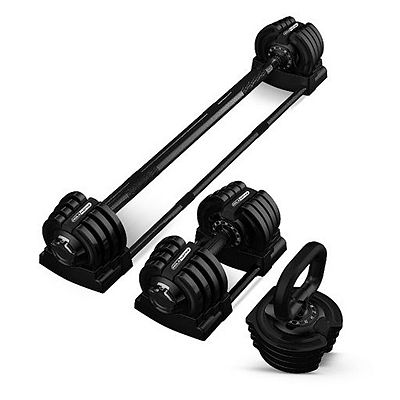 HolaHatha 3 in 1 Multifunctional Home Gym Workout Dumbbell Set Equipment Black